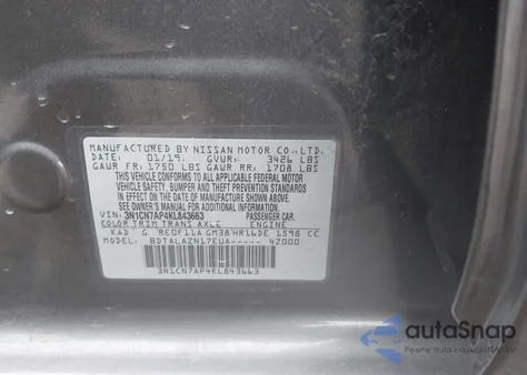 2019 Nissan Versa 1.6 S+ from USA, damaged, VIN 3N1CN7AP4KL843663